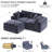 Boneless 79" Compact Cloud-Style Sectional, Chenille Sofa With Ottoman, High-Density Boneless Compression Foam-1918529836-1917534292