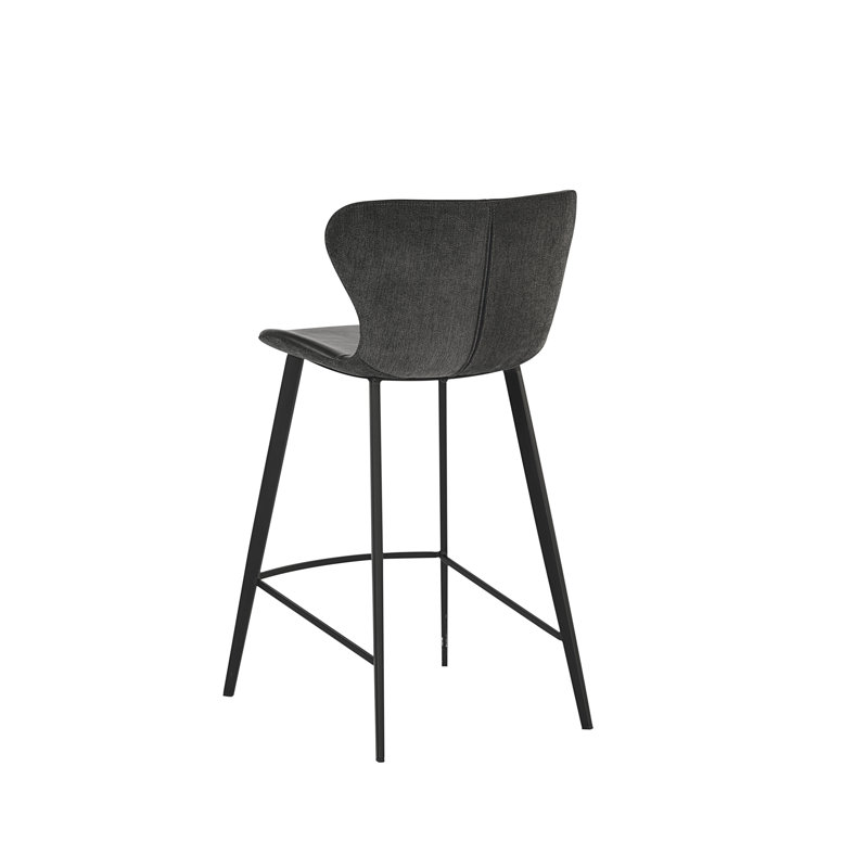 Arabella Barstool - Bravo Portabella / Polo Club Kohl Grey, Bar Stool (30" Seat Height), Black