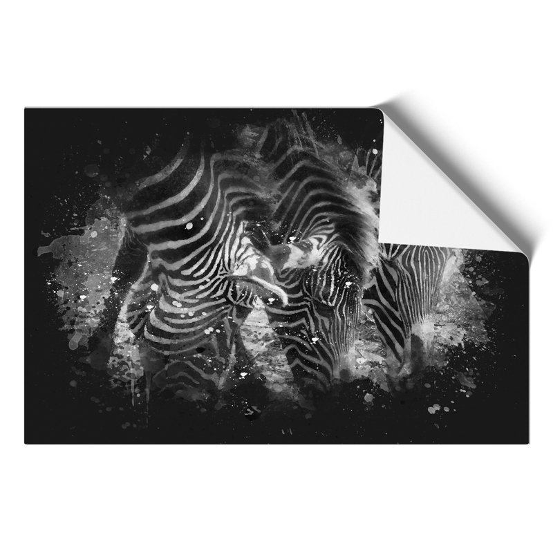 Zebras Paint Splash - Frameless Print, 30cm H x 42cm W x 0.1cm D