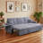 83.5" Wide Corduroy Reversible Sleeper Sectional with Storage Chaise & USB Ports-398328548