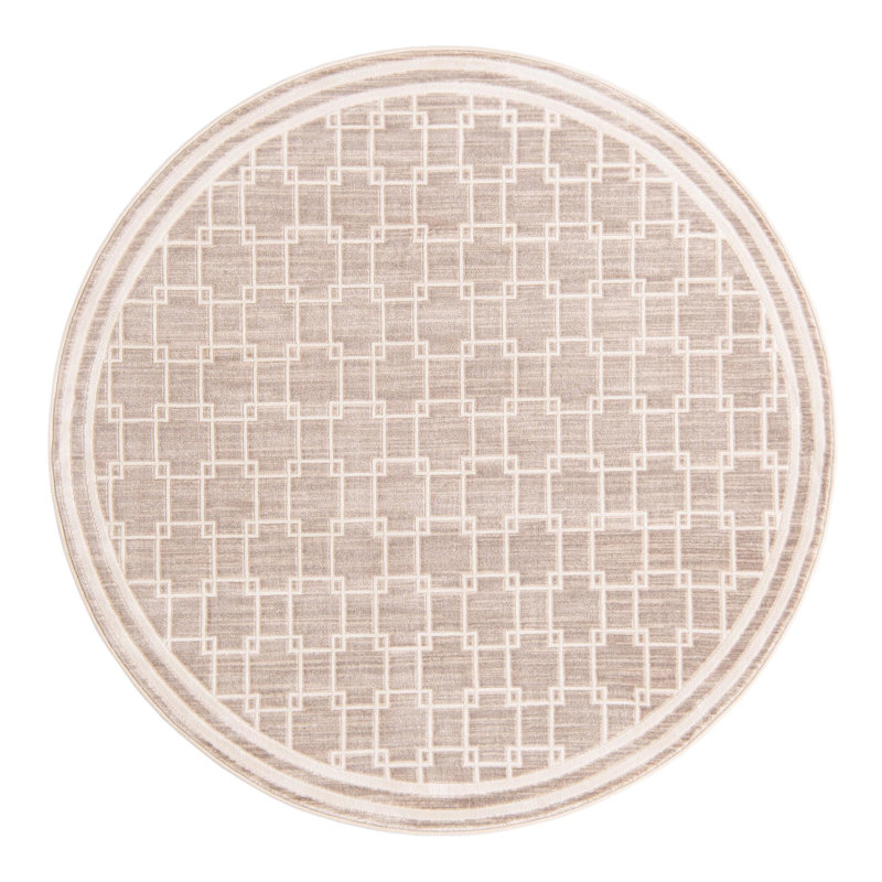 Tapis Jill Zarin Metropolitan Uptown beige, Rond 5 pi 1 po