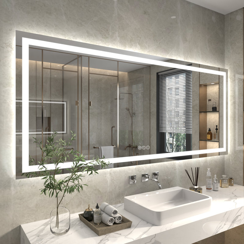 Miroir de salle de bain Zbeljo, H 38 po x l 88 po