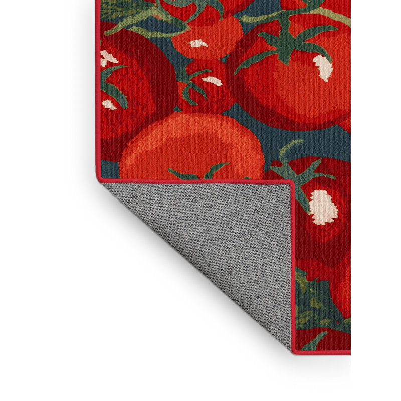 Washable Tomato Cherry Vegetables Area Rug, Rectangle 5' x 8'