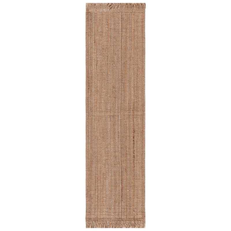 Lin Handwoven Jute Brown/Ivory Area Rug, Runner 69 x 244cm