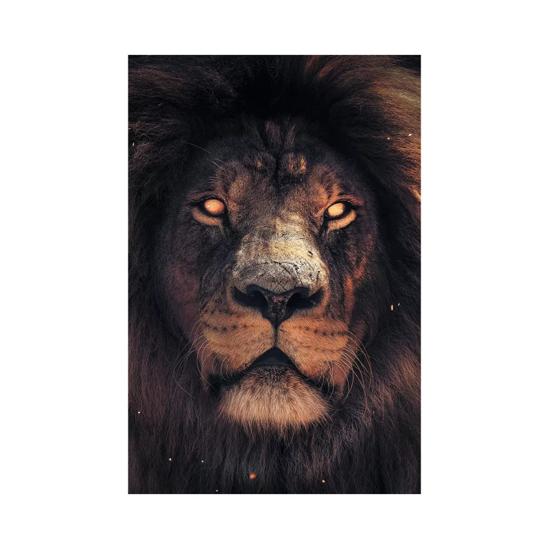 Lion Scary by Zenja Gammer - Print on Canvas, 101.6 cm H x 66.04 cm W x 1.91 cm D, Wrapped Canvas