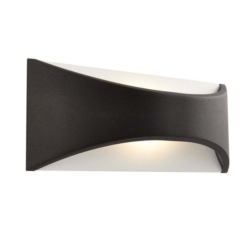 Rubenstein Integrated LED Outdoor Flush Mount, Textured Matt Black, 30 cm