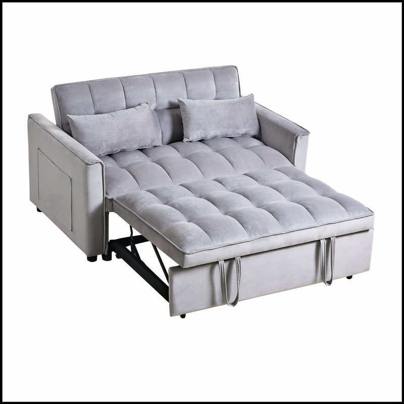 Canapé-lit convertible 3 en 1, canapé-lit moderne avec dossier réglable, futon en velours pour salon et appartement