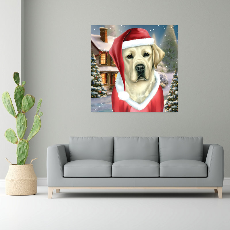 Père Noël, laboratoire abstrait, art contemporain, hiver, H 48 po x l 48 po