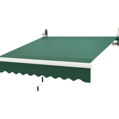 Auvent rétractable pour terrasse 8 'x 7' - Pare-soleil manuel pour porte. Réduire la chaleur. Fabrication. Couvre-fenêtre d'extérieur avec revêtement PU. Coupe le cadre en acier, tissu. Convient à diverses surfaces