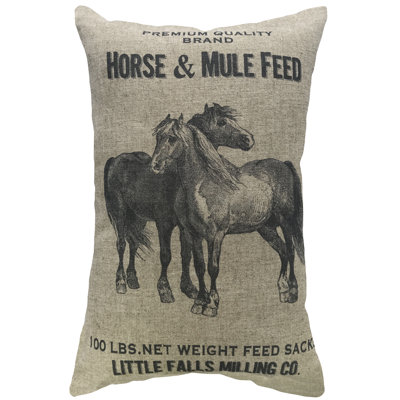  Horse Feed Linen Lumbar Pillow