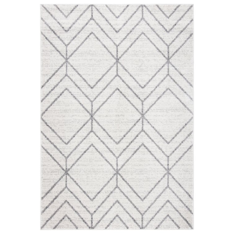 Kenmore Geometric Light Gray/Gray/White Area Rug AllModern Rug Size: Rectangle 7'10 x 10'3