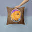 Coussin décoratif intérieur/extérieur brun carré poméranie