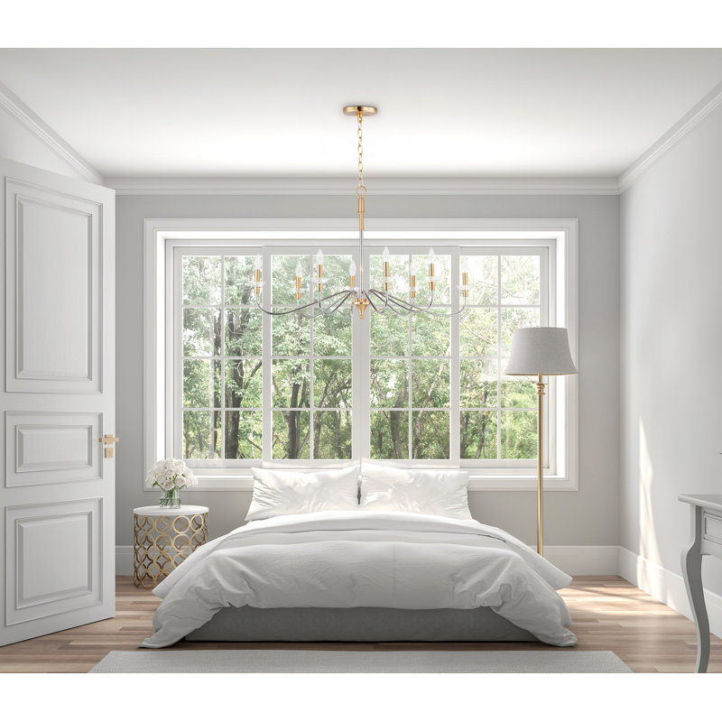 Linthicum 8 - Light Steel Dimmable Chandelier