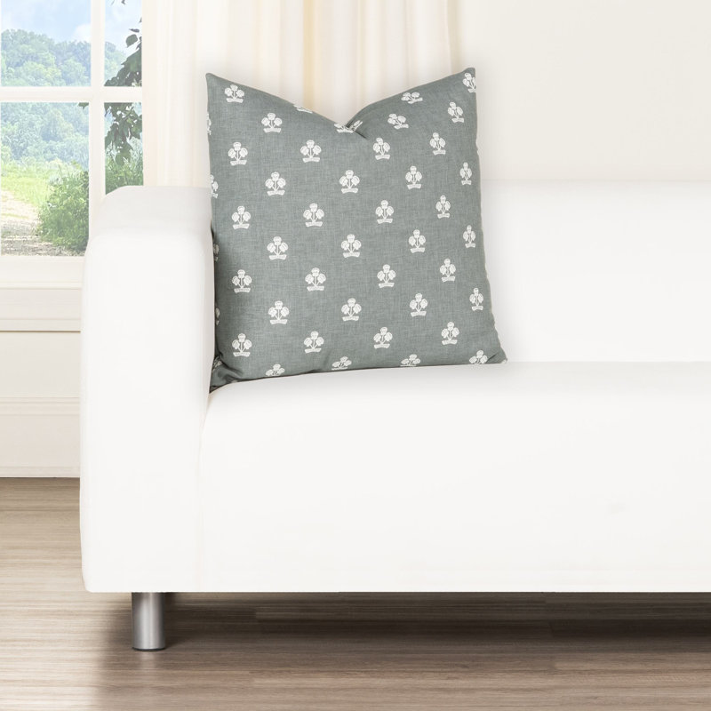 Housse et insert de coussin Hamachi, Carré 16 po, Polyester, Slate Blue Floral