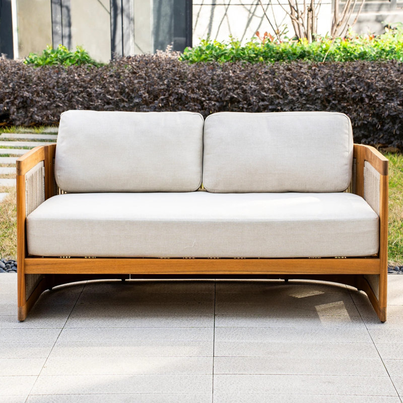 MIMO Outdoor Solid Wood & Rope Sofa, 2-Seater