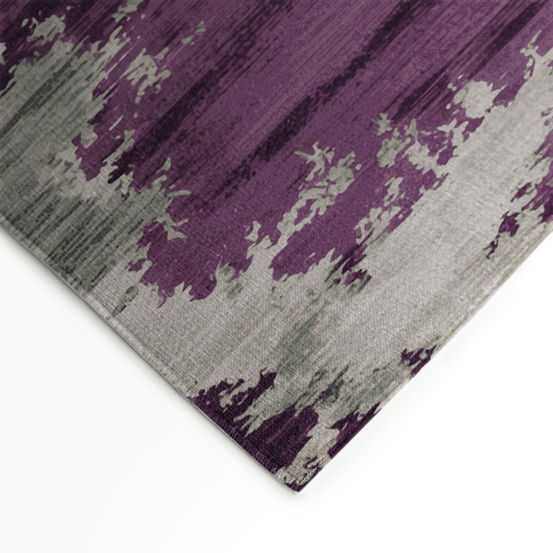 Watercolor Brown Indoor and Outdoor Area Rug, Rectangle 9' x 12'
