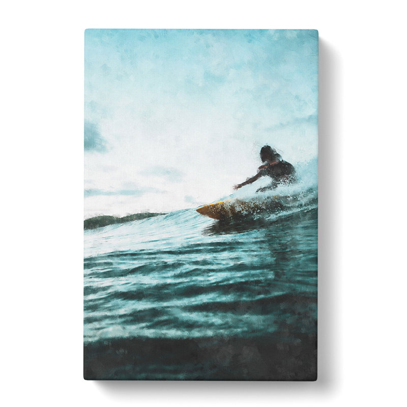Surfing In Indonesia - Wrapped Canvas Painting, 91cm H x 60cm W x 3cm D