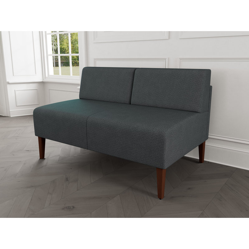 Causeuse sans accoudoirs Luxe Lounge, Bois de noyer, Modena encre