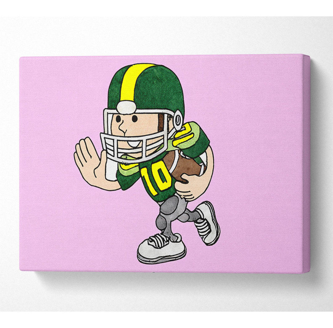 American Football Sport Player Pink - Leinwanddrucke auf Leinwand