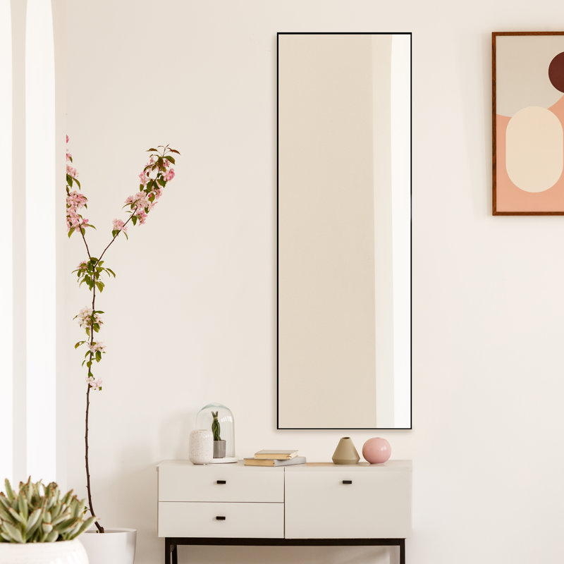 Metal Wall  & Leaner  Mirror in Black, 165cm H x 56cm W