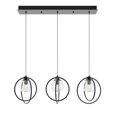 Luminaire suspendu linéaire à 3 lumières pour îlot de cuisine Lashaune