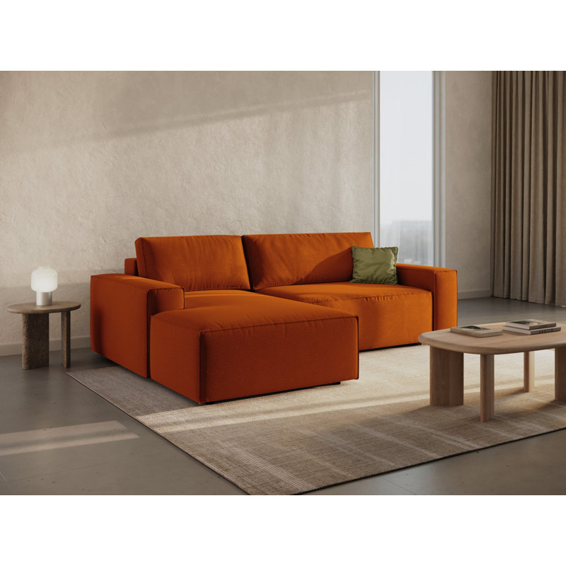 Alisbha 3 Seater Sofa Bed, Terracotta, Left-Hand Facing