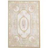 Hand-Knotted High-Quality Ivory and Beige Area Rug