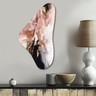 Goodwyn - Abstract Marble Boomerang Shape Assymterical Metal Wall Art