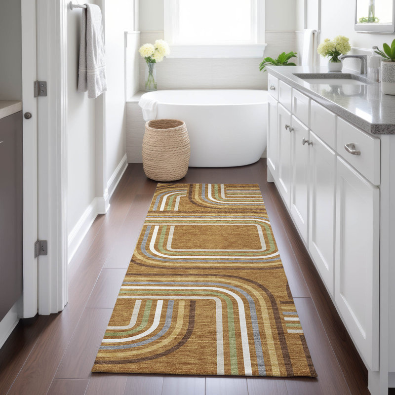 Tapis géométrique intérieur / extérieur lavable à la machine Chantille ACN2535, Paprika