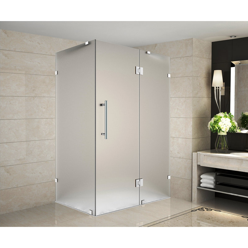 Avalux 33" x 72" Rectangle Hinged Shower Enclosure, Chrome