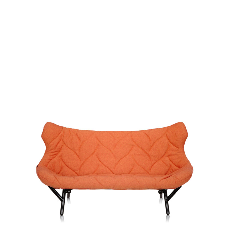 Foliage Loveseat, Orange Trevira™, Black