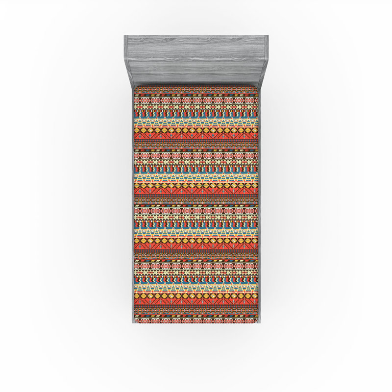 Ensemble de 2 draps-housses Ambesonne, Multicolore / Sud-ouest 1, Drap-housse simple TG