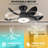 Flush Mount Ceiling Fans With RGB Lights Remote/App Control, Low Profile Ceiling Fan With Light, Small Dimmable RGB Fan Light, Reversible 3 CCT 6 Speeds For Bedroom Living Room (36In,RGB)-1235028333