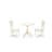 3 Piece Kitchen Table Set for Small Spaces Contains a Round Dining Room Table with Pedestal and 2 Dining Chairs, Linen White-217143560-217143561-217143668