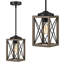 Rustic Farmhouse Pendant Light, Industrial Metal Cage Hanging Ceiling Lamp for Kitchen Island, Dining Room, Entryway-1667192677-1719545789