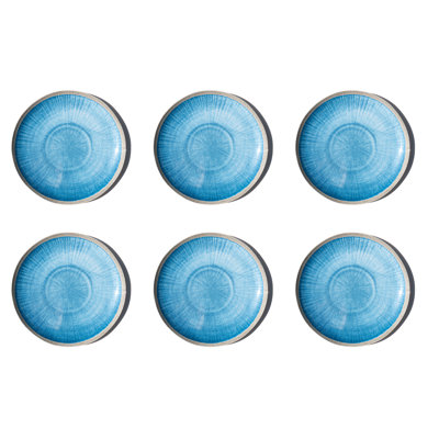 Coastal Reactive NewWave Melamine Dinner Plate - Blue - 10.5" - Set of 6