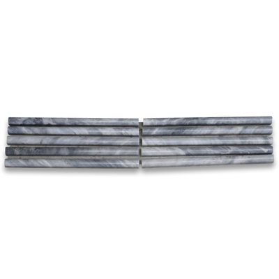 Bardiglio 1" x 12" Marble Grid Mosaic Wall & Floor Tile