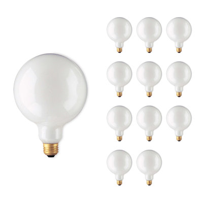 60 Watt (60 Watt Equivalent), G40 Incandescent, Dimmable Light Bulb Base