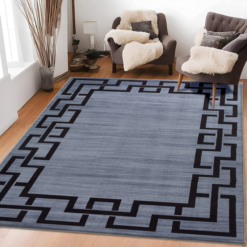 Nicolus Geometric Shag Area Rug, Runner 60 x 220cm