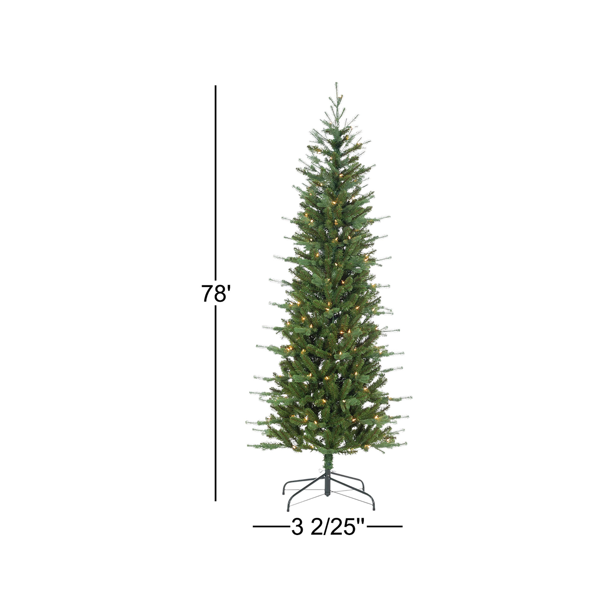 78' Lighted Artificial Pine Christmas Tree