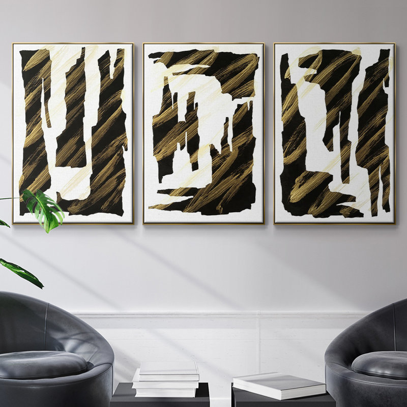 " Onyx Obelisks I " 3 - Pieces, H 40 po x l 90 po x P 2 po, Or