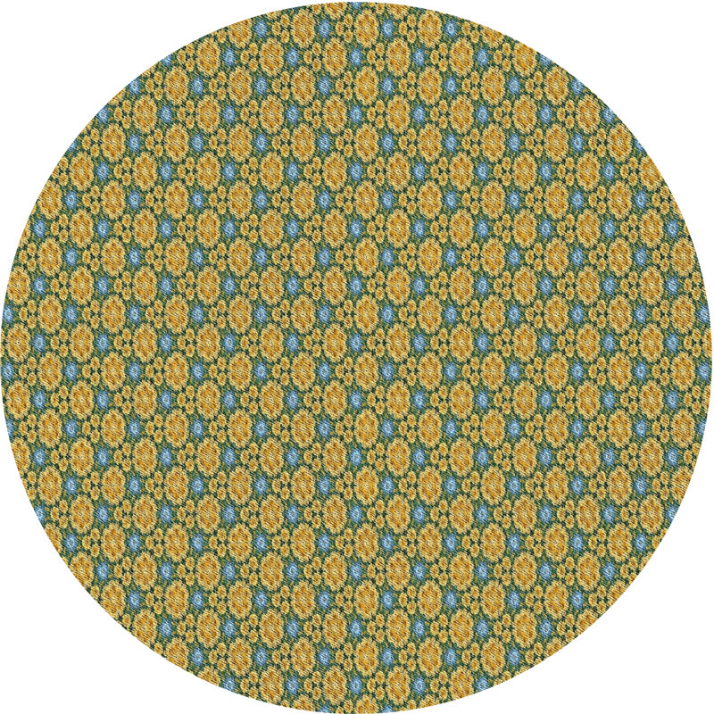 Tapis décoratif vert floral Pinero, Rond 8 pi