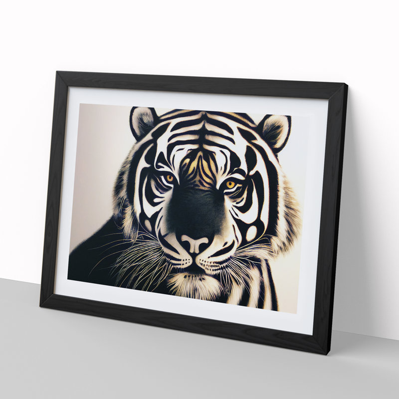 Tiger Vol.3 - Single Picture Frame Print, Black Framed, 25cm H x 34cm W x 2cm D