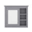 Armoire de rangement murale pour salle de bain, armoire murale moderne avec miroir, 3 tablettes ouvertes-1350425581