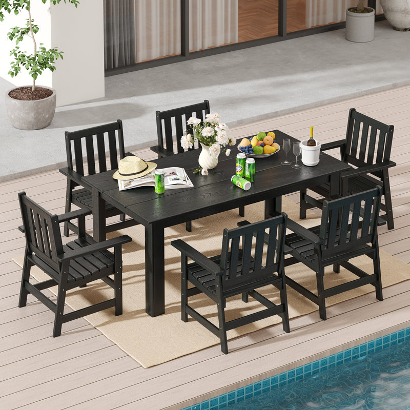 Outdoor Dining Table, Black
