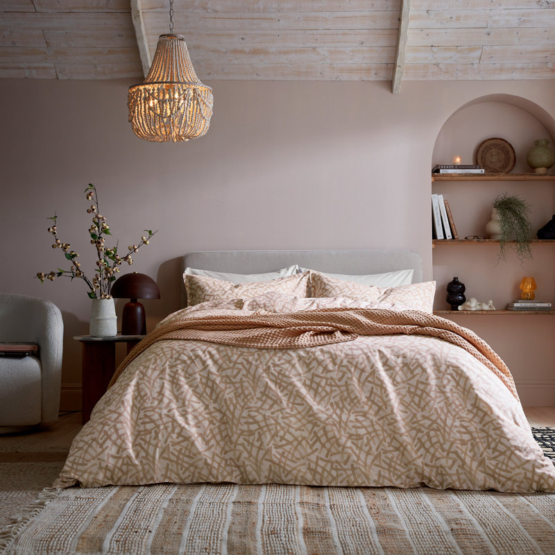 Oonagh Cotton Abstract Duvet Cover Set, Single Duvet Cover + 1 Pillowcase