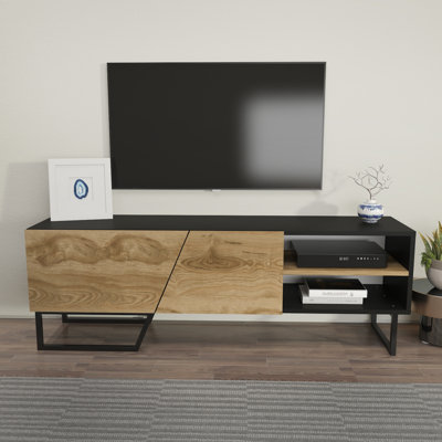 DENASSE TV STAND WHITE BENDIRE MARBLE BLACK