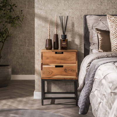 Oriska 2 Drawer Bedside Table