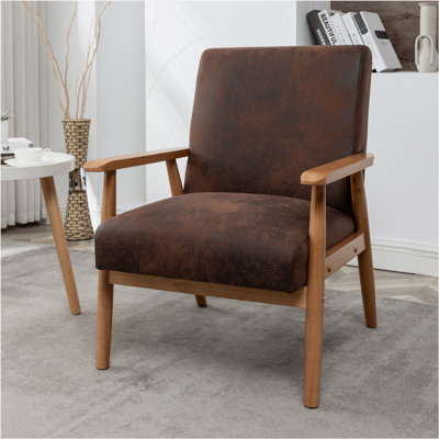 25.38'' Wide Wood Frame Armchair