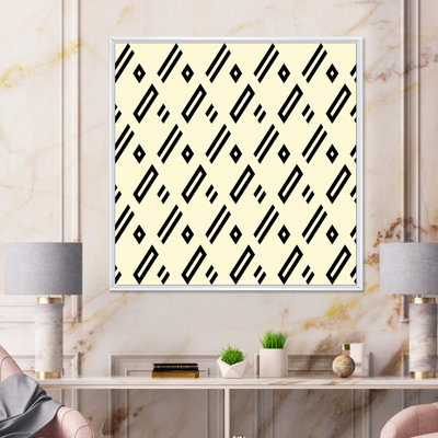 «Beige Black Diagonal Geometrics», impression sur toile